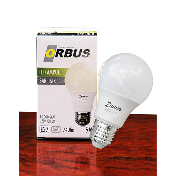 ORBUS LED AMPUL, 9 WATT, E27 800 LM SARI IŞIK-24