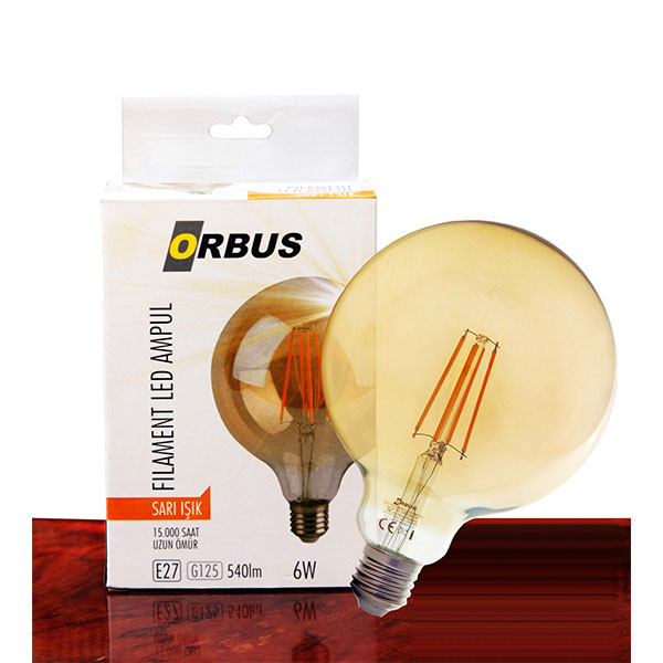ORBUS LED FILAMENT BULB G95 AMBER 4 W E27 300LM-10