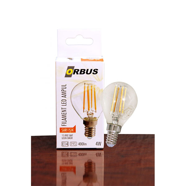 ORBUS LED FILAMENT BULB PA45 AMBER 4W E14 300LM-10