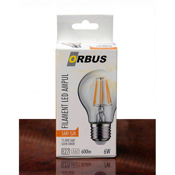 ORBUS LED FİLAMENT BULB A60 CLEAR 6W E27 600LM-10