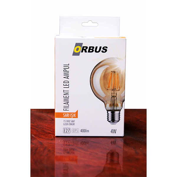 ORBUS LED FİLAMENT BULB G95 AMBER 4 W E27 300LM-10