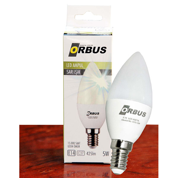 ORBUS LED AMPUL, 5 WATT, E14 425 LM SARI IŞIK -48