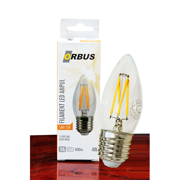 ORBUS LED FILAMENT BULB C37 AMBER 4W E27 300LM-10